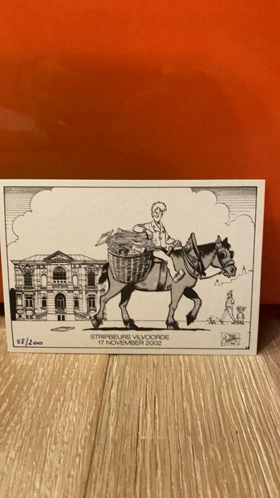 Dirk stallaert kaart stripbeurs vilvoorde 2002, genummerd, Ophalen of Verzenden, Nieuw