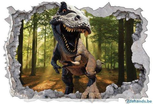Dinosaurus fotobehang T-Rex bos 3D-effect *Muurdeco4kids, Kinderen en Baby's, Kinderkamer | Inrichting en Decoratie, Nieuw, Ophalen of Verzenden