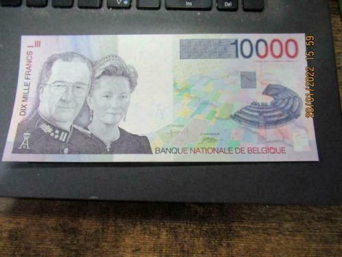 prachtig bankbiljet van 10.000 Belgische frank. Bekijk de f