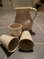 Kan met 3 bekers, decoratief., Huis en Inrichting, Ophalen, Gebruikt, Aardewerk, Effen