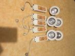 Set van 5 GU5.3 halogeenspots met voet, Ophalen, Led, Glas, Zo goed als nieuw