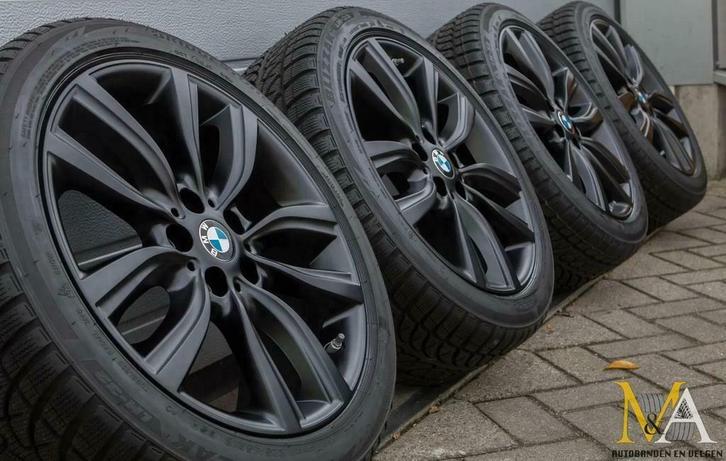 18 ORIGINELE BMW 2 SERIE F45 F46 WINTERSET ZWART WINTER, Auto-onderdelen, Banden en Velgen, Banden en Velgen, Winterbanden, 18 inch