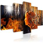 27 Abstract Hoofd 5 Luik Canvas Schilderij 200x100cm Nieuw, Ophalen of Verzenden, Nieuw, 125 cm of meer, 75 cm of meer