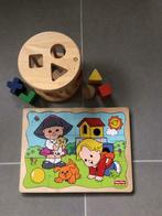 Stevige houten puzzel fisher price en vormensorteerspel, Enlèvement ou Envoi, Comme neuf