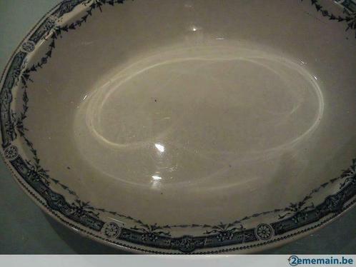 ancien grand plat ovale "moulins des vents", Antiquités & Art, Antiquités | Céramique & Poterie