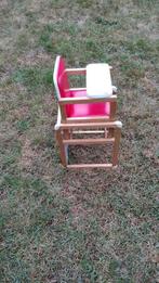 Vintage retro poppenstoel hoge stoel of met tafeltje poppen, Kinderen en Baby's, Speelgoed | Poppen, Ophalen of Verzenden, Gebruikt