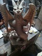dragon 50 cm en bois de suar, Antiquités & Art, Art | Sculptures & Bois, Enlèvement