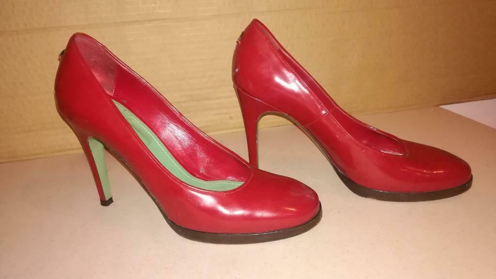 758A* VERONIQUE MERGRAY escarpins rouges full cuir luxe (40), Rouge, Enlèvement ou Envoi, Escarpins, Porté