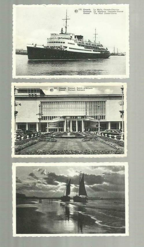 3  x  OOSTENDE, Verzamelen, Postkaarten | België, Ongelopen, West-Vlaanderen, 1940 tot 1960, Verzenden