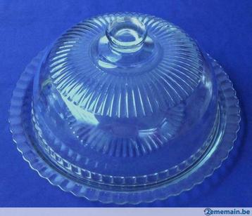 Cloche à fromage ou dessert ronde avec assiette avec plateau, Enlèvement, Neuf