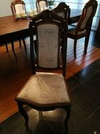 Prachtige antieke stoelen. Donkerbruin met stoffen bekleding, Ophalen