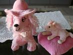 3 roze knuffels hondje Lady en eenhoorntje en snoezelpopje, Ophalen of Verzenden, Zo goed als nieuw, Hond