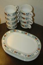 VINTAGE HANDGEMAAKTE TASSEN EN BORDEN - ROYAL MOSA HOLLAND, Maison & Meubles, Comme neuf, Autres styles, Enlèvement, Porcelaine