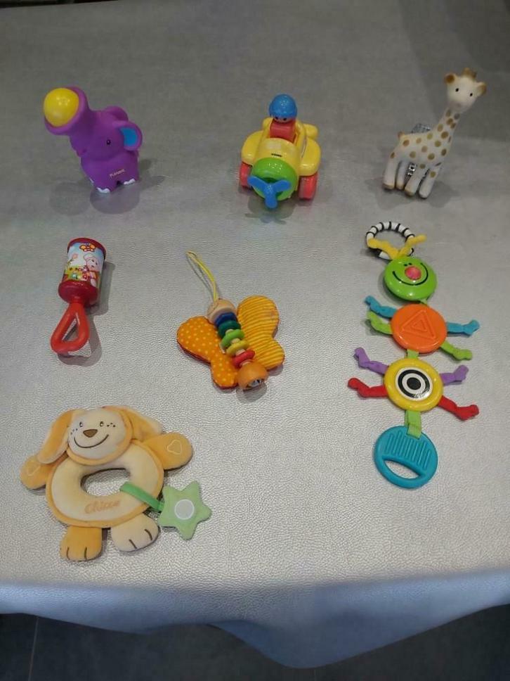 Lot jouets premier âge marques Playschool, Chicco, Tomy,..., Kinderen en Baby's, Speelgoed | Babyspeelgoed, Gebruikt, Rammelaar