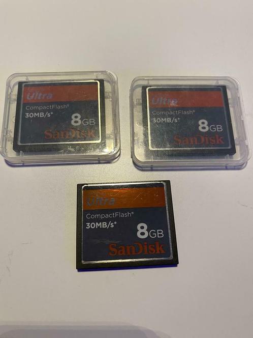 SanDisk Ultra CF 3x 8GB, TV, Hi-fi & Vidéo, Photo | Cartes mémoire, Enlèvement