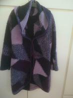 Long gilet tricot, fermeture une pression avec capuche dans, Enlèvement ou Envoi, Comme neuf, Taille 36 (S), Violet