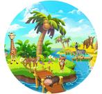 Behangcirkel Jungle Safari, Jungle Muursticker, dierenbehang, Kinderen en Baby's, Kinderkamer | Inrichting en Decoratie, Ophalen of Verzenden