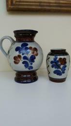 Set Potten aardewerk-geëmailleerd & handgeschilderd keramiek, Ophalen of Verzenden