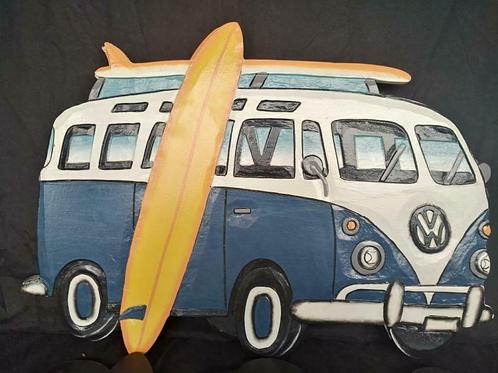 VW Minibusje wandborden surfplankjes,Paintbrush,geschilderd, Huis en Inrichting, Woonaccessoires | Wanddecoraties, Nieuw, Ophalen of Verzenden