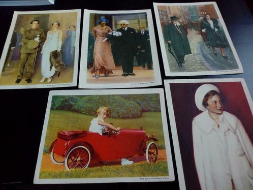 5 estampes vintage LEOPOLD 3 -ALBERT 2 etc CHOCOLAT AIGLON, Collections, Maisons royales & Noblesse, Utilisé, Carte, Photo ou Gravure