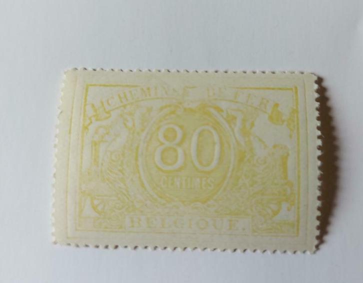 spoorwegpostzegel postfris België TR12b-variant van TR12, Postzegels en Munten, Postzegels | Europa | België, Postfris, Orginele gom