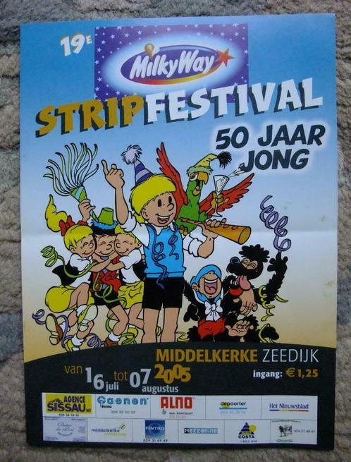 Flyer: 19e MilkyWay Stripfestival  - Middelkerke 2005, Verzamelen, Stripfiguren, Gebruikt, Ophalen of Verzenden