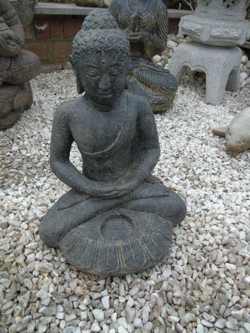 statue d un bouddha en pierre , porte bougie , nouveau, Tuin en Terras, Waterpartijen en Fonteinen, Nieuw, Waterornament, Hardsteen