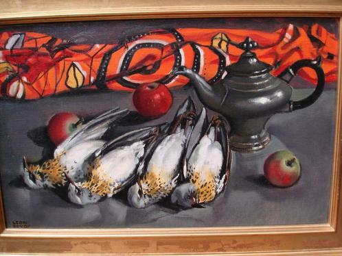 Leon DEVOS hst nature morte table de chasse post-impressioni, Antiquités & Art, Art | Peinture | Moderne, Enlèvement