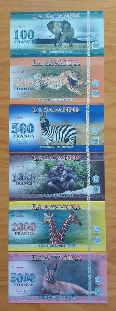 La Savana - Set of 6 Notes - Series 2015 - UNC & Crisp, Timbres & Monnaies, Monnaies & Billets de banque | Collections, Billets de banque