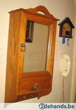 Prachtig antiek toiletkastje met spiegel van de jaren 30, Antiek en Kunst, Antiek | Meubels | Kasten, Ophalen of Verzenden