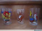 3 verres : Tom et Jerry, Astérix (druide), walibi, Huis en Inrichting, Glas of Glazen, Gebruikt