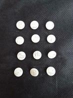 partij van 12 witte knopen met schacht 12 mm + zilveren lijn, Hobby en Vrije tijd, Naaien en Fournituren, Nieuw, Knoop of Knopen