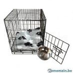 Cage complète avec bac + coussin gris clair + bol inox 6 TAI, Animaux & Accessoires, Accessoires pour chiens, Envoi, Neuf