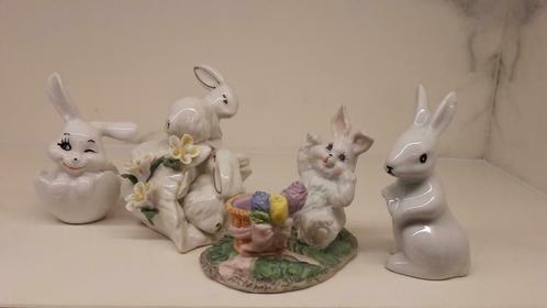 4 beeldjes van konijntjes/haasjes, Verzamelen, Beelden en Beeldjes, Ophalen of Verzenden