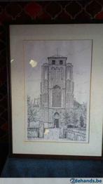 Pentekening: St-Dimpna Kerk - Geel, Antiek en Kunst