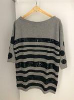Grijze sweatertrui met zwarte pailletten Twin Set, Kleding | Dames, Truien en Vesten, Nieuw, Maat 36 (S), Ophalen