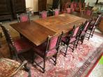 Table à rallonge 19e siècle, pieds torsadés, avec 12 chaises, Antiquités & Art, Enlèvement