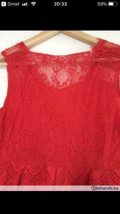 Kanten jurk rood M, Kleding | Dames, Jurken, Nieuw, Maat 38/40 (M), Rood, Knielengte, Ophalen of Verzenden