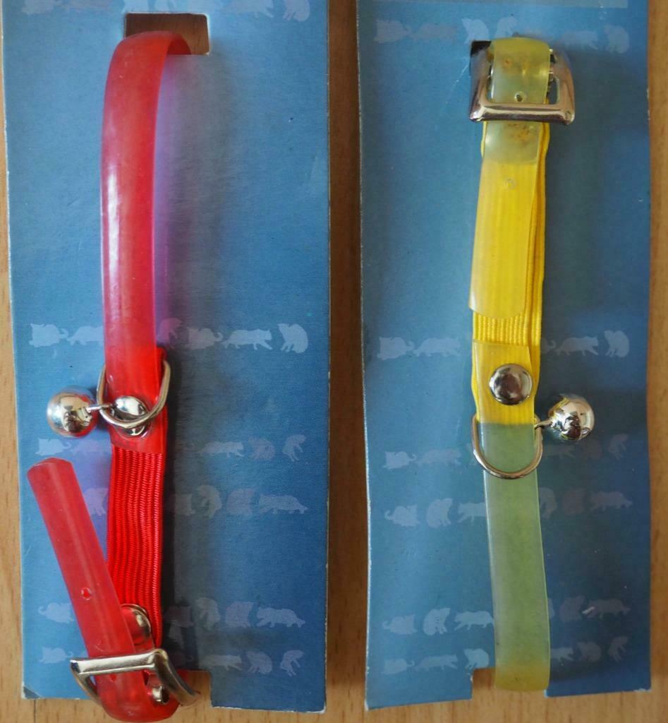 Doorzichtig kattenhalsbandje (rood of geel) - rekbaar, Ophalen of Verzenden, Nieuw