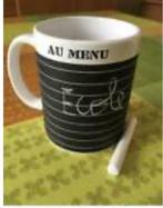 'jolie tasse - mug ardoise + lignes + craie Maison du Monde, Huis en Inrichting, Keuken | Servies