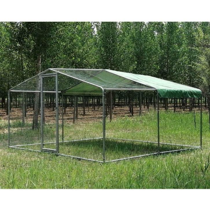 Poulailler 12m² tube 38mm maille 20x20 abri poule voliere XL, Animaux & Accessoires, Volatiles | Accessoires, Neuf, Poulailler