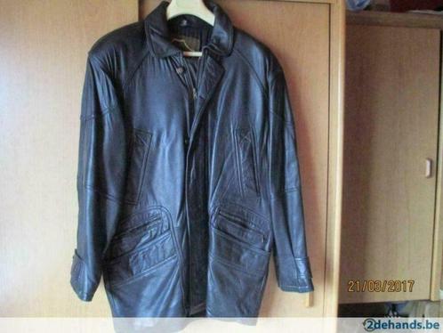 lederen herenjas, Kleding | Heren, Jassen | Winter, Gedragen, Maat 48/50 (M), Zwart, Ophalen of Verzenden
