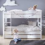 Wit stapelbed met boxsprings 90x190, 90 cm, Stapelbed, Nieuw, Tweepersoons