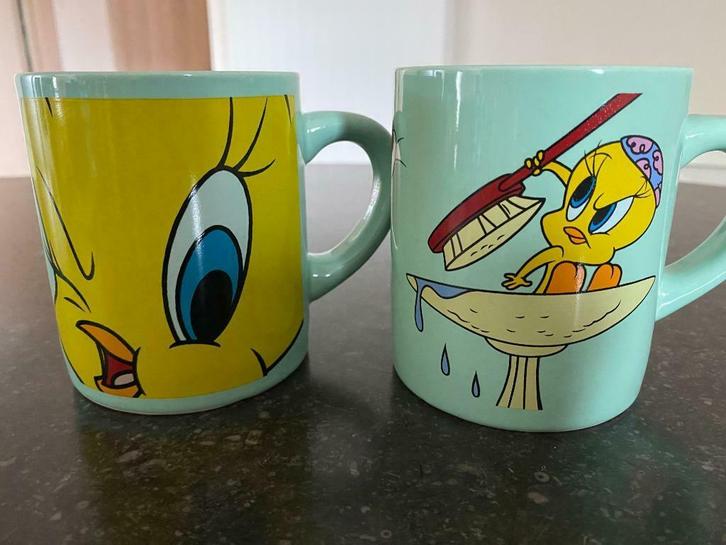 2 groene Tweety tassen / mokken S02 Looney Tunes Warner Bros, Huis en Inrichting, Keuken | Servies, Nieuw, Kop(pen) en/of Schotel(s)