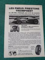 Jim Clark - publicité papier - pneus Firestone - 1965, Verzamelen, Ophalen of Verzenden, Gebruikt, Overige typen
