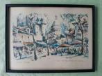 Lithografie PARIS La place du Tertre et le Sacré Coeur, Antiek en Kunst, Ophalen of Verzenden
