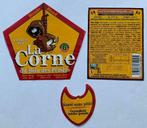 Bieretiket La Corne Brouwerij d'Ebly (2m8), Overige merken, Overige typen, Gebruikt, Ophalen of Verzenden