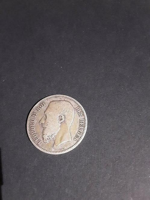 Pièces Léopold ll 2 Francs Belge 1867 Rare, Timbres & Monnaies, Monnaies | Belgique, Monnaie en vrac, Argent, Argent, Enlèvement ou Envoi