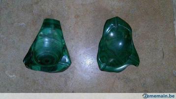 Belle paire de cendriers en malachite beschikbaar voor biedingen