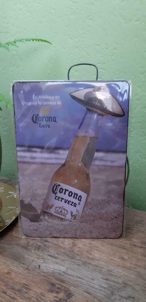Metalen plaat Corona cerveza, Verzamelen, Biermerken, Nieuw, Reclamebord, Plaat of Schild, Verzenden